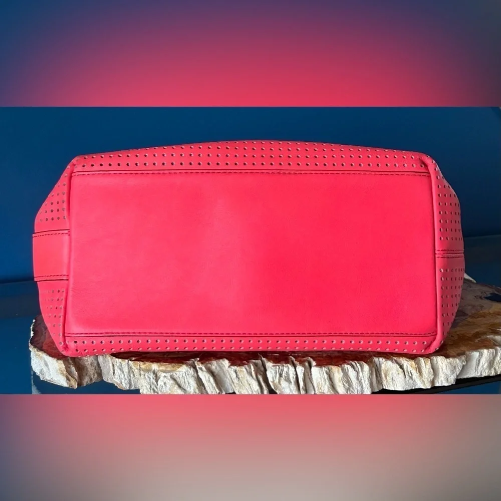 Coach Legacy Perforated Watermelon Pink Leather Duffel 22762